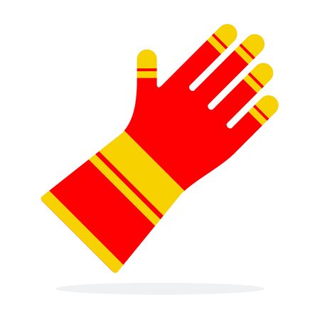 Fire rubber glove vector flat material design isolated on whiteのイラスト素材
