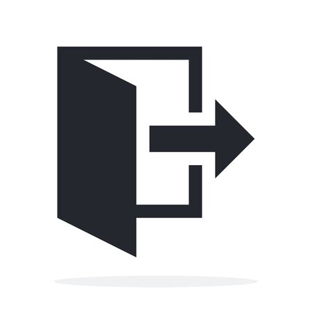 Fire exit and Quit vector flat icon isolated on whiteのイラスト素材