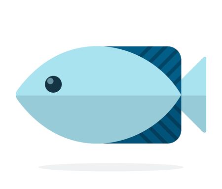 Blue oceanic fish vector flat material design isolated on whiteのイラスト素材