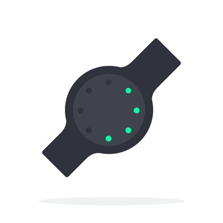 Fitness tracker with a round dial vector flat material design isolated on whiteのイラスト素材