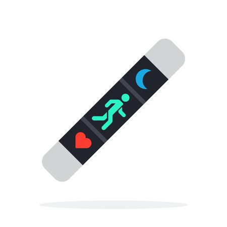 Fitness Bracelet with a sleep timer vector flat material design isolated on whiteのイラスト素材