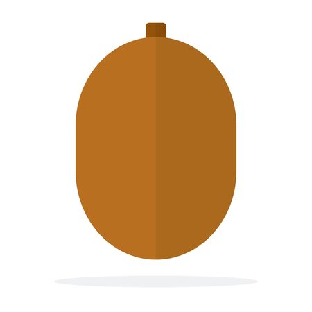 Whole fruit of kiwi vector flat material design isolated on whiteのイラスト素材