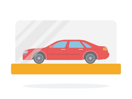 Small scale car model in package vector flat material design isolated on whiteのイラスト素材