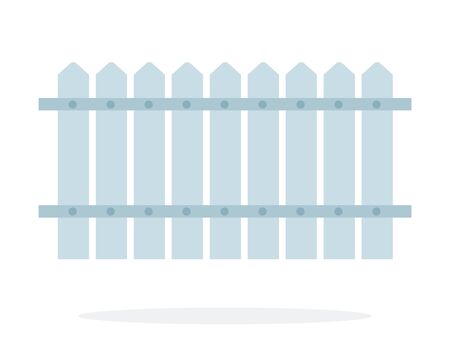 Gray Wooden fence vector flat material design isolated on whiteのイラスト素材