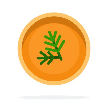 Mustard sauce with dill in a mug vector flat material design isolated on whiteのイラスト素材