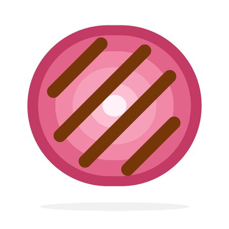 A piece of red onion roasted on a grill vector flat material design isolated on whiteのイラスト素材