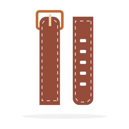 Leather worm strap for watches vector flat material design isolated on whiteのイラスト素材