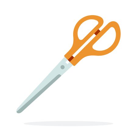 Scissors for sewing vector flat material design isolated on whiteのイラスト素材