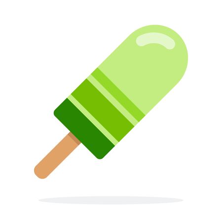 Ice cream with green stripes flat isolatedのイラスト素材
