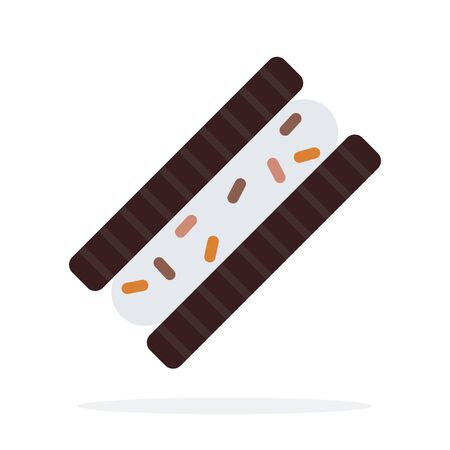 Chocolate sandwich cookies vector flat isolatedのイラスト素材