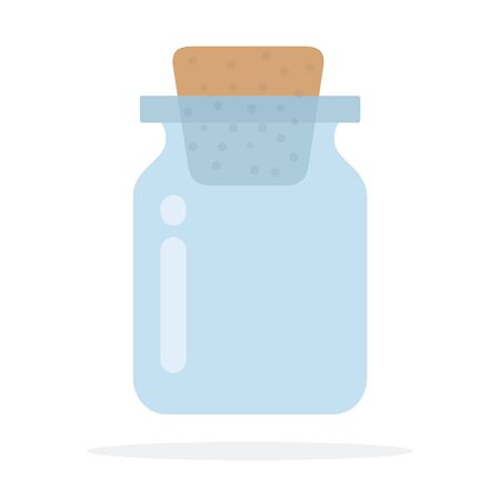 Glass jar with stopper flat isolatedのイラスト素材