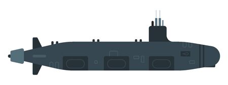 Nuclear submarine vector flat icon isolatedのイラスト素材
