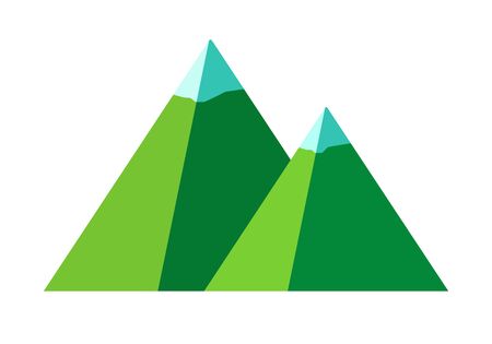 Green mountains vector flat isolatedのイラスト素材