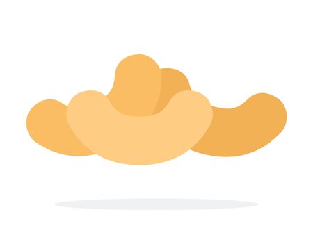 Pile of cashew nuts vector flat material design isolated on whiteのイラスト素材