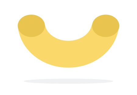 One macaroni of Cornetti Rigatti Pasta flat single icon vector isolated on whiteのイラスト素材