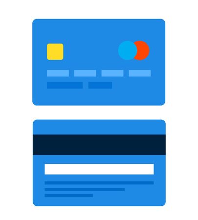 Plastic credit card flat icon vector isolatedのイラスト素材