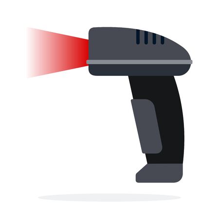 Bar code scanner flat icon vector isolatedのイラスト素材