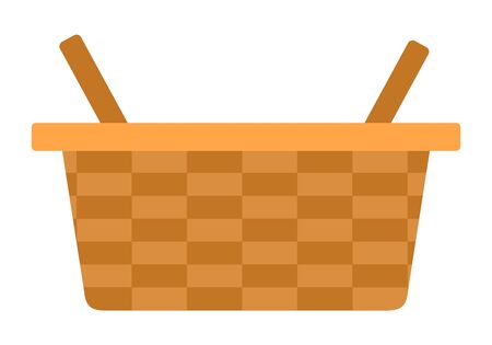 Picnic basket vector icon flat isolatedのイラスト素材