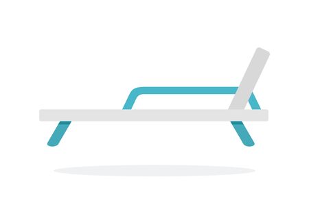 Sun lounger vector flat material design object. Isolated illustration on white background.のイラスト素材