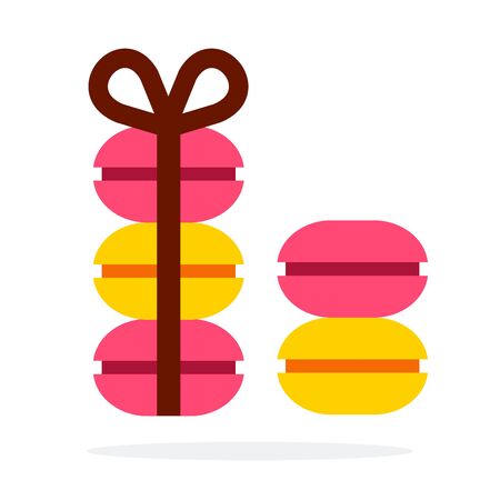 Macaroons vector flat material design isolated object on white background.のイラスト素材