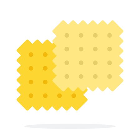 Tea biscuit vector flat material design object. Isolated illustration on white background.のイラスト素材