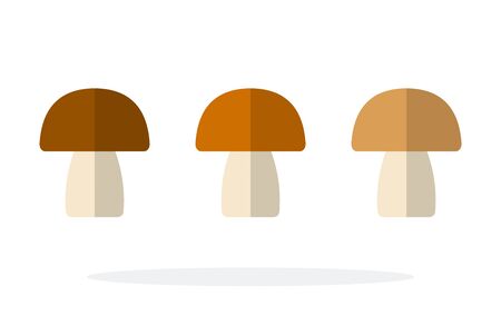 Champignon mushrooms vector flat material design object. Isolated illustration on white background.のイラスト素材