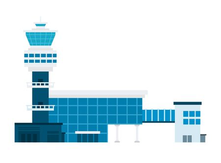 Airport building vector flat material design isolated object on white background.のイラスト素材