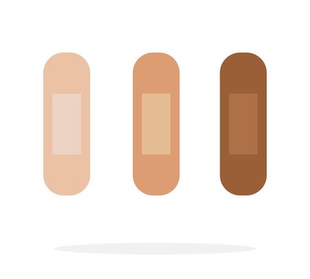 Plaster for wounds vector flat material design isolated object on white background.のイラスト素材