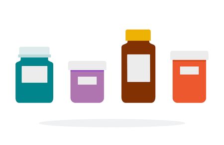 Medical bottle vector flat material design isolated object on white background.のイラスト素材