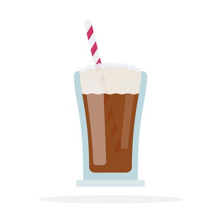Cocoa in a glass with a straw vector flat isolatedのイラスト素材