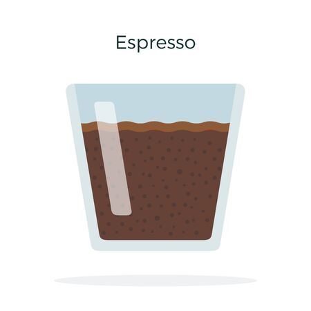 Espresso in a glass vector flat isolatedのイラスト素材
