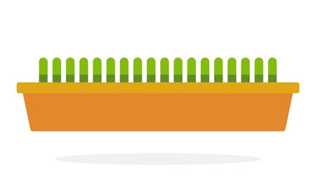 Long pot for flowers and plants vector flat isolated on whiteのイラスト素材