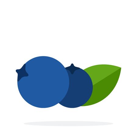 Berries blueberry side view vector flat material design isolated object on white background.のイラスト素材