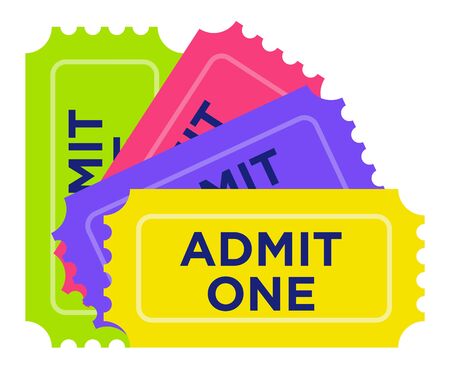 Amusement park tickets vector icon flat isolatedのイラスト素材