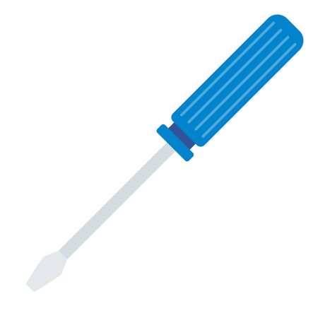 Screwdriver with blue tip vector flat icon isolated on whiteのイラスト素材