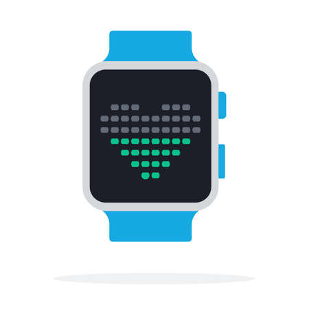 Fitness Tracker showing heart beat rate icon.のイラスト素材