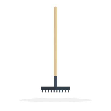 Agricultural tool rake vector icon flat isolated.のイラスト素材