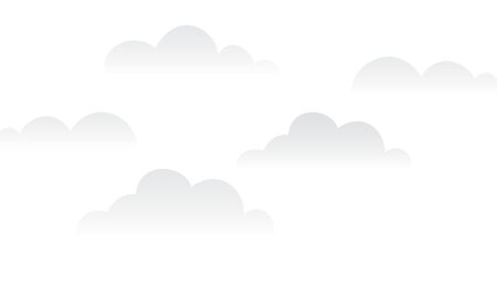 Gray clouds on a white background vector illustration in a flat design.のイラスト素材