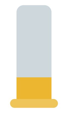 Cartridge for pump action shotgun, white yellow vector icon flat isolated.のイラスト素材