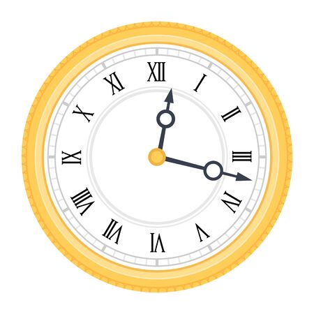 Clock with roman numerals vector icon flat isolatedのイラスト素材