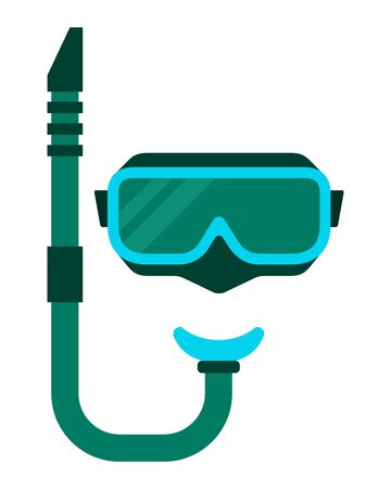 Dive mask of green color vector flat icon isolated on whiteのイラスト素材