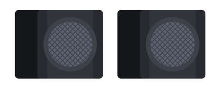 Two square small speakers with subwoofers for music Musician vector icon flat isolated illustration.のイラスト素材