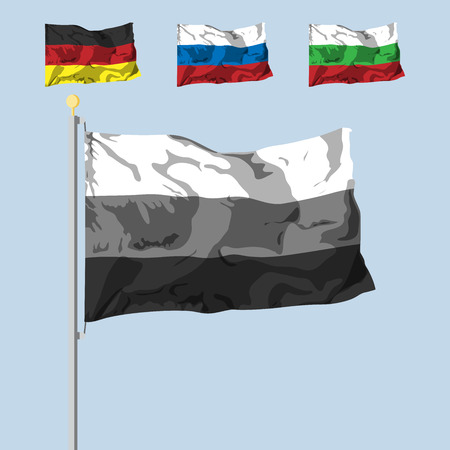 blank of the flag with 3 colors. dinamic shadow effect. Vector illustration. flat design.のイラスト素材