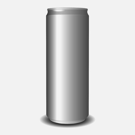 Blank aluminium can. Vector illustration. mockup of aluminum can.のイラスト素材