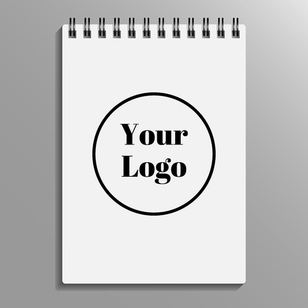 empty blank of spiral notebook. notebook template, mockup. Vector illustrationのイラスト素材