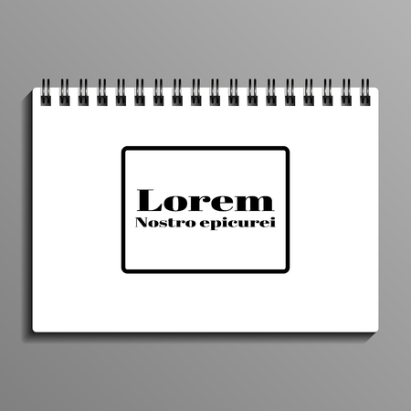 empty blank of spiral notebook. notebook template, mockup. Vector illustrationのイラスト素材