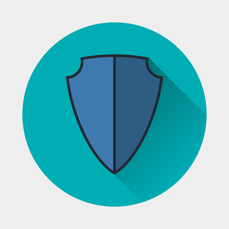 shield icon. Armor symbol. Flat style with soft long shadow. Vector illustrationのイラスト素材