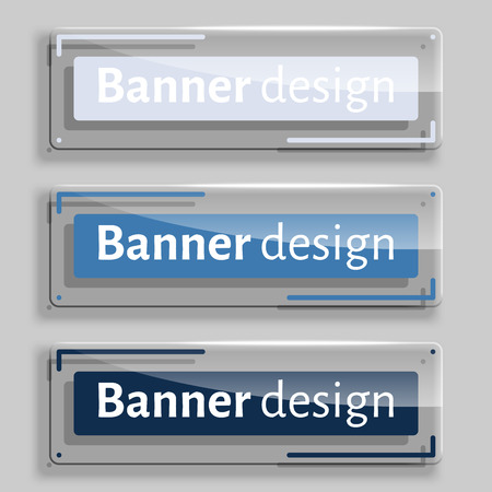 A set of modern vector transparency banners with glass elements. Web banners template set. Vector illustrationのイラスト素材