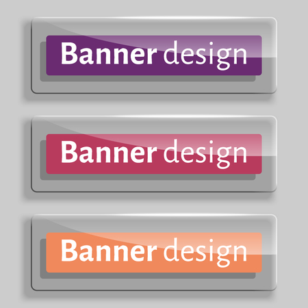 Banner design. Set of three realistic abstract transparent banners. Abstract transparent. Creative design. Web banner set. Vector illustrationのイラスト素材