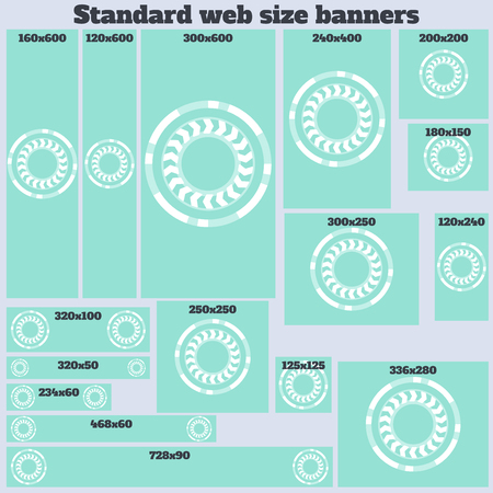 Empty Box Standard size web banners set. Vector Web Bannersのイラスト素材